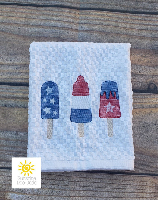Patriotic Popsicle Sketch - 4 sizes- Digital Embroidery Design