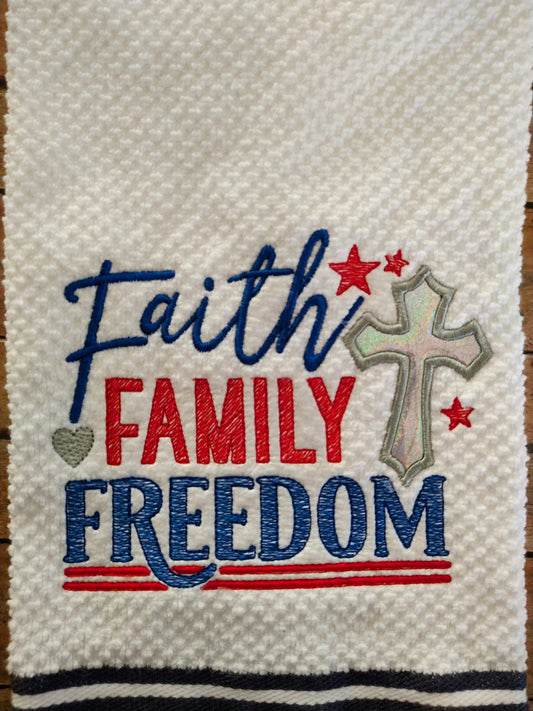 Faith Family Freedom - 4 sizes- Digital Embroidery Design