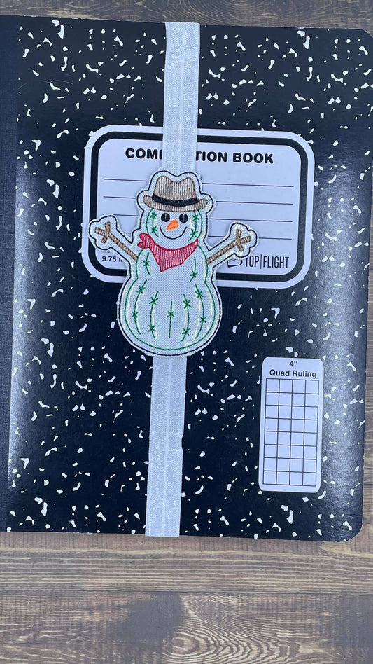 Snowman Cactus Book Band - Embroidery Design, Digital File