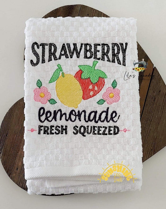 Strawberry Lemonade - 3 sizes- Digital Embroidery Design