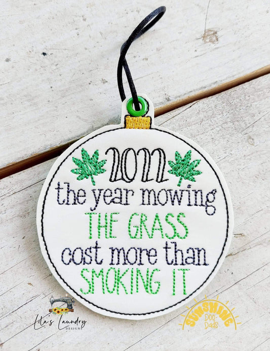 Mowing the Grass 2022 Ornament - Digital Embroidery Design