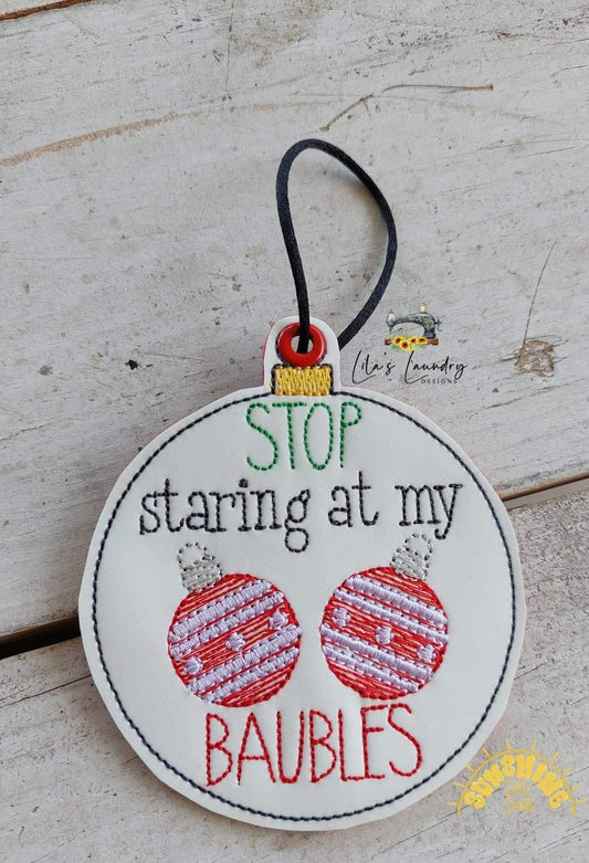 Stop Staring Ornament - Digital Embroidery Design