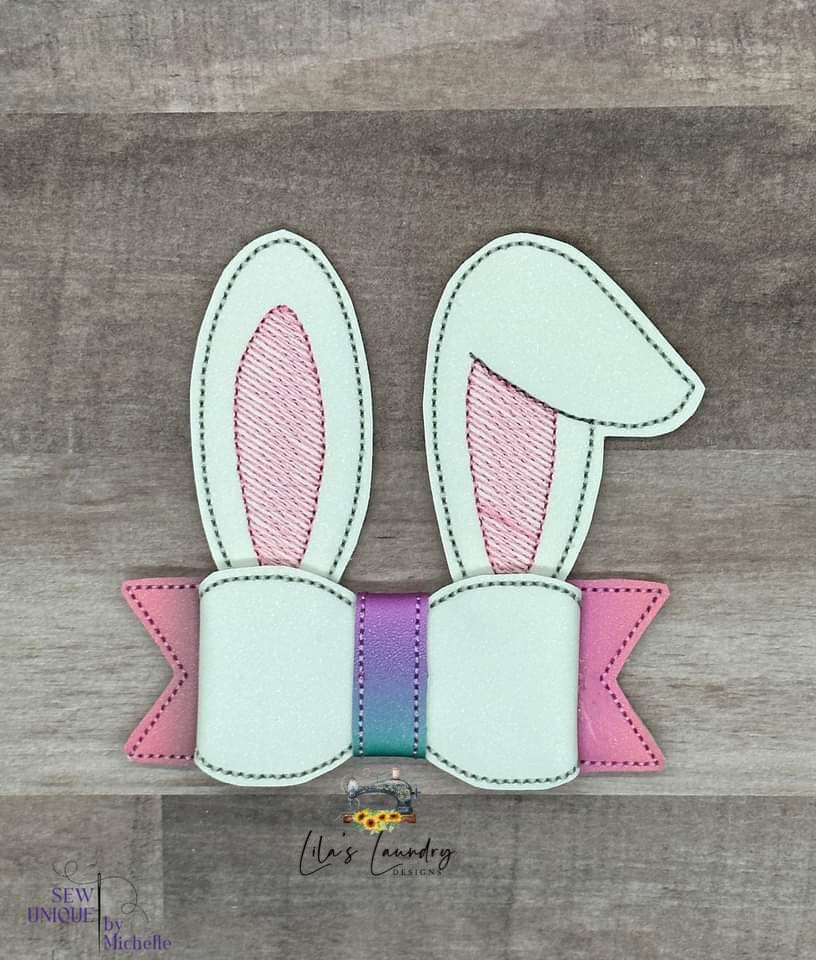 Bunny Ear Hair Bow 4x4 - Digital Embroidery Design
