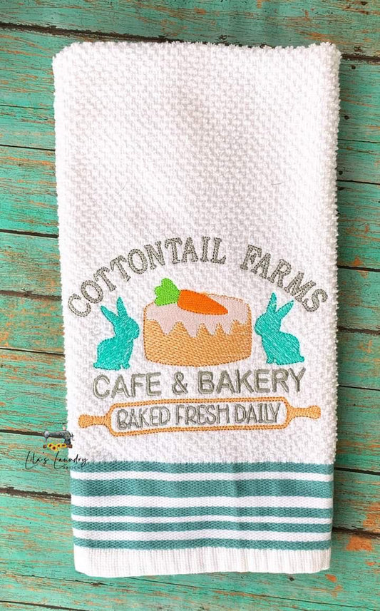 Cottontail Cafe - 3 sizes- Digital Embroidery Design