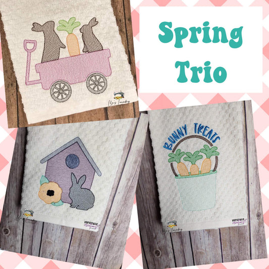 Spring Trio - 3 sizes- Digital Embroidery Design