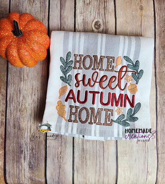Home Sweet Autumn Home - 4 sizes- Digital Embroidery Design