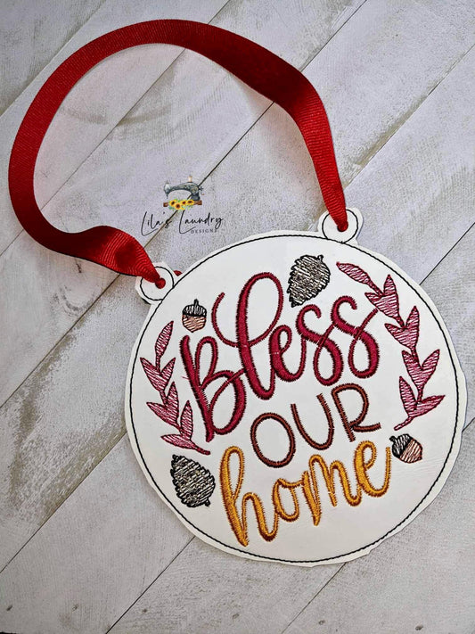 Bless Our Home Door Sign - 3 sizes - Digital Embroidery Design