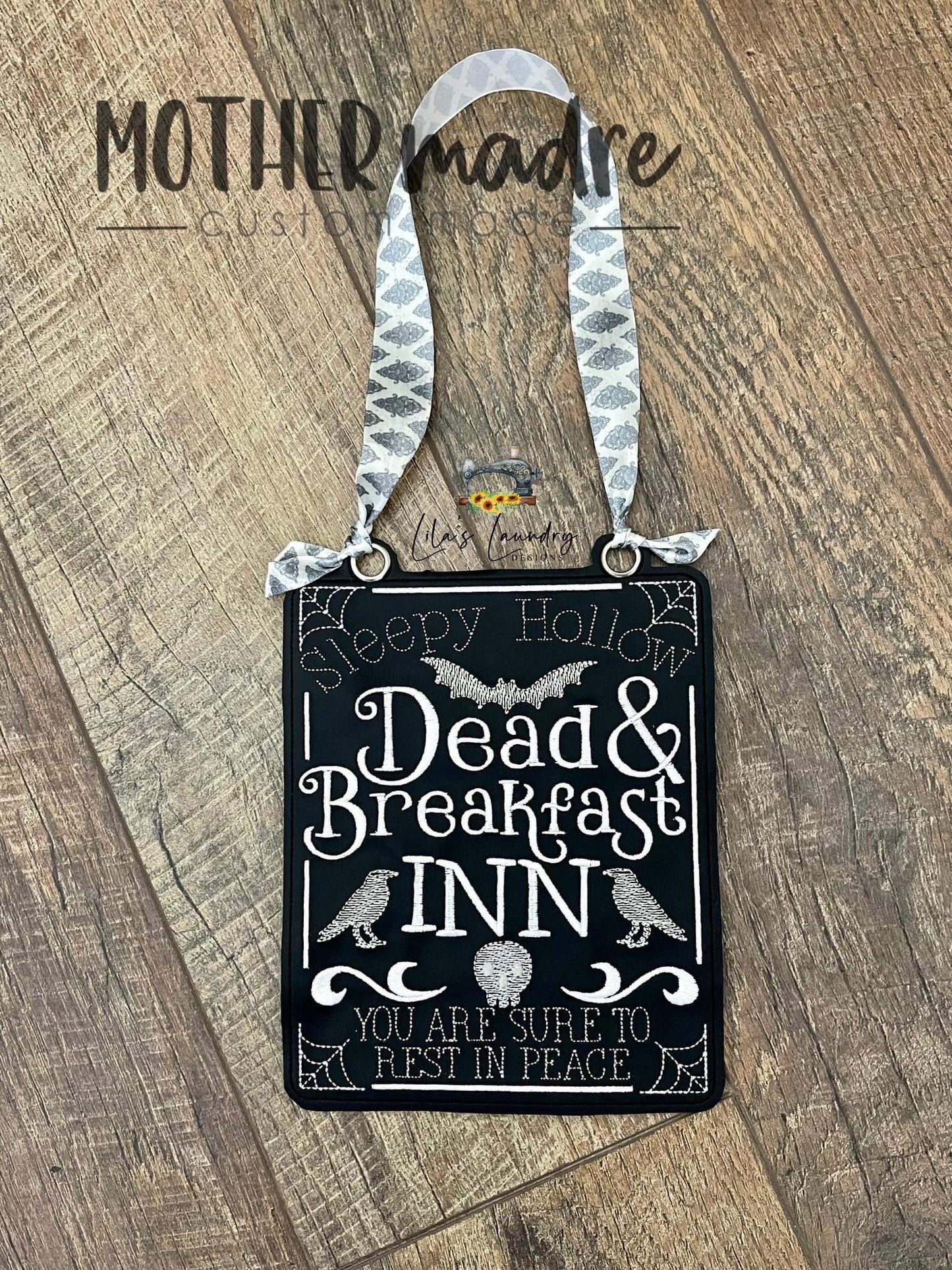 Dead & Breakfast Door Sign - 3 sizes - Digital Embroidery Design