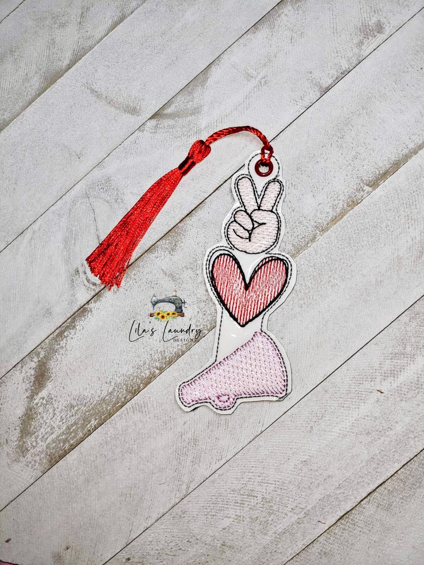 Peace Love Cheer Bookmark - Digital Embroidery Design