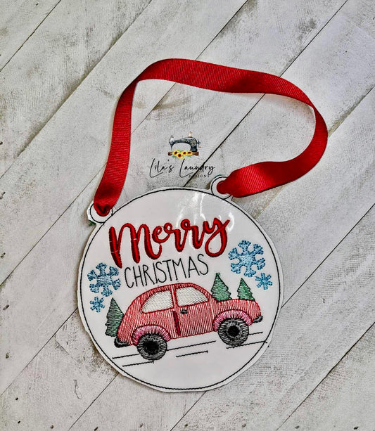 Merry Christmas Bug Door Sign - 3 sizes - Digital Embroidery Design