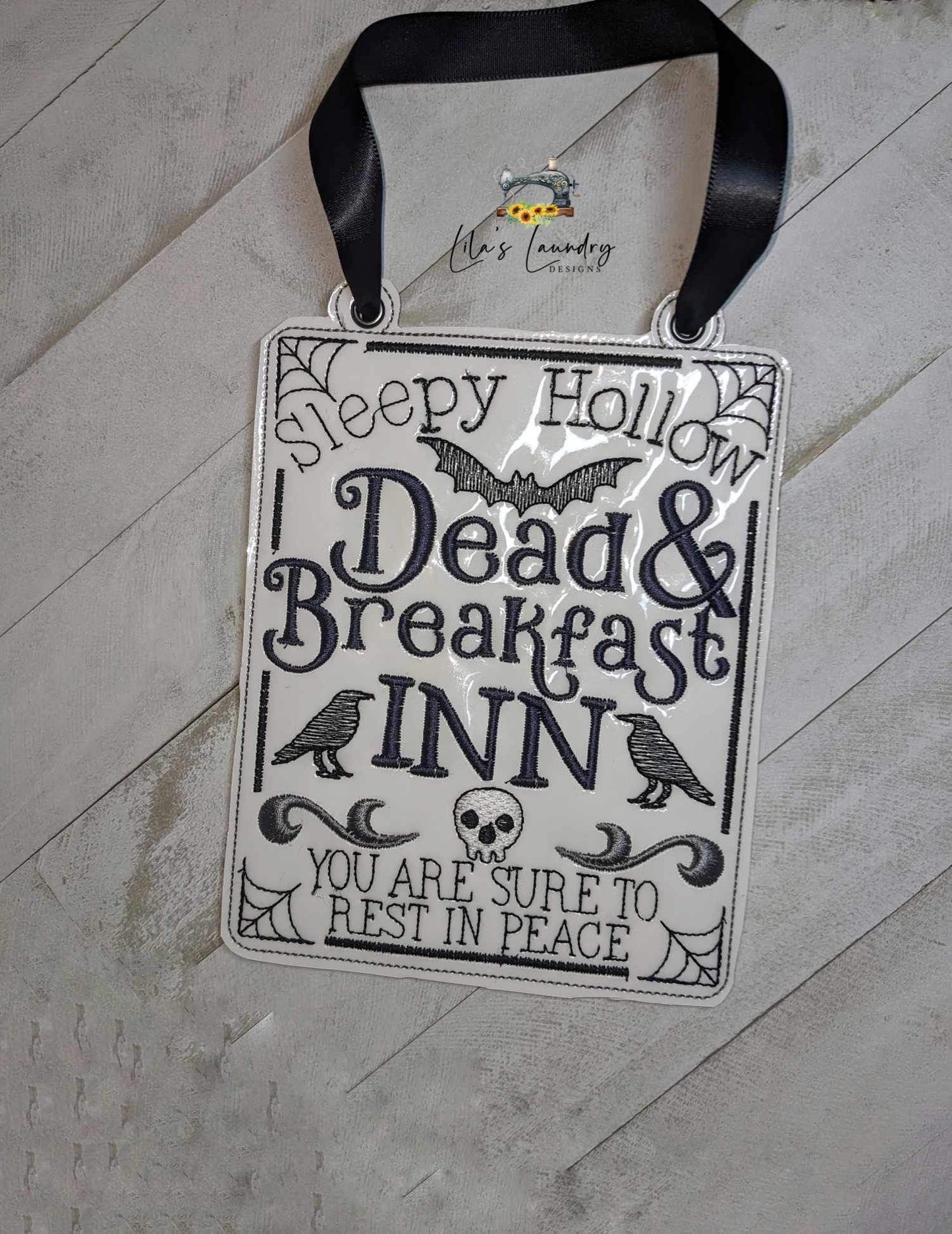 Dead & Breakfast Door Sign - 3 sizes - Digital Embroidery Design