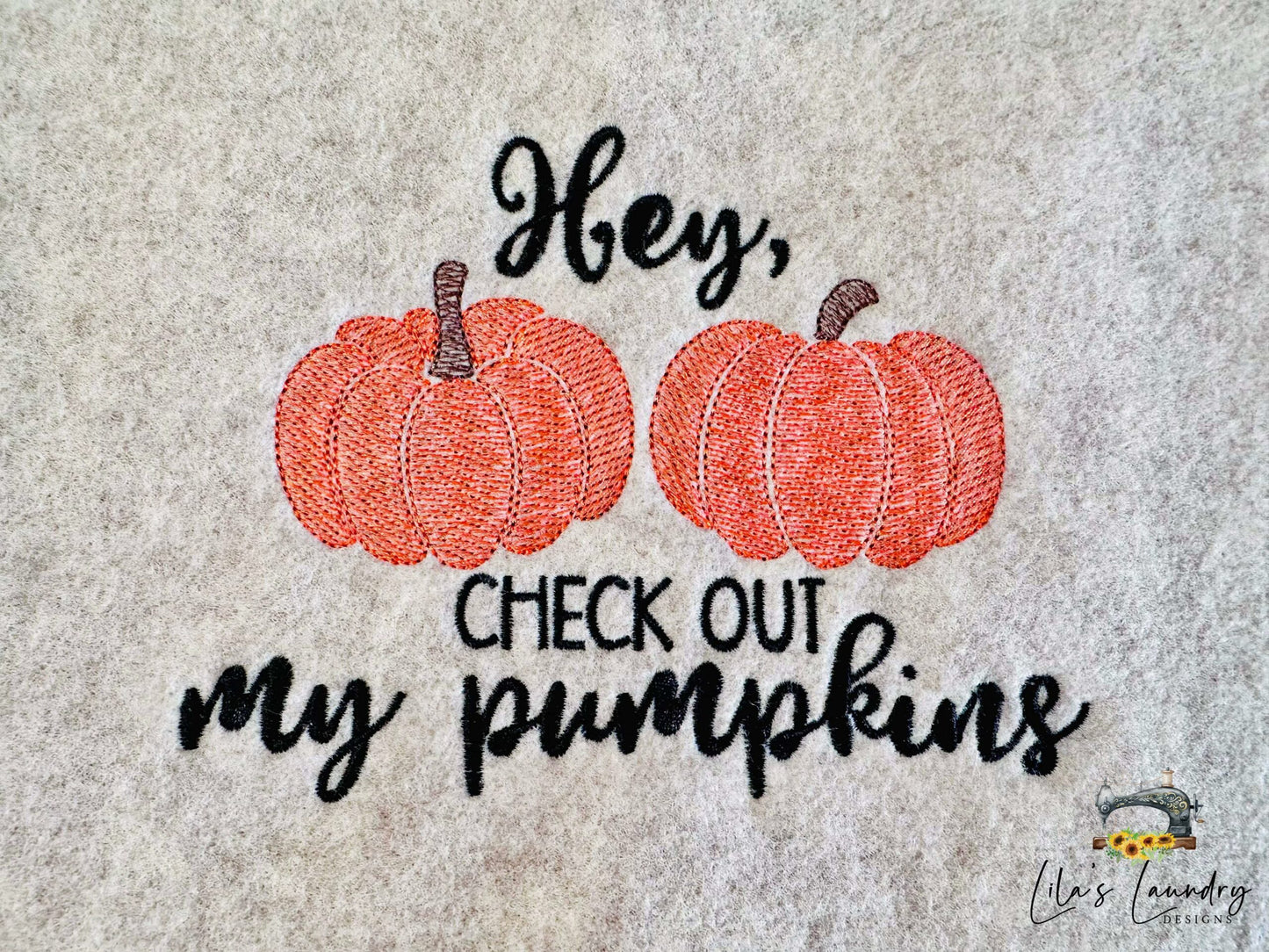 Check Out My Pumpkins Sketch - 3 sizes- Digital Embroidery Design