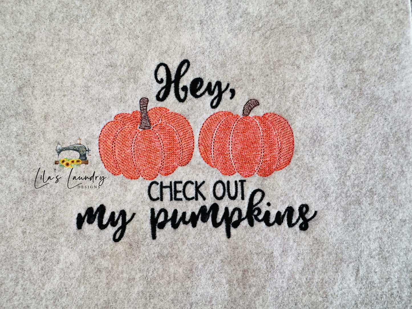 Check Out My Pumpkins Sketch - 3 sizes- Digital Embroidery Design
