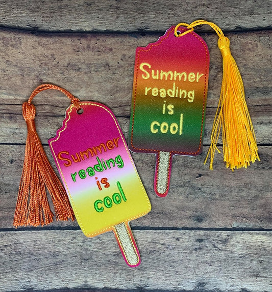Summer Reading is Cool Popsicle Bookmark 4x4 and 5x7 Grouped - Digital Embroidery Design