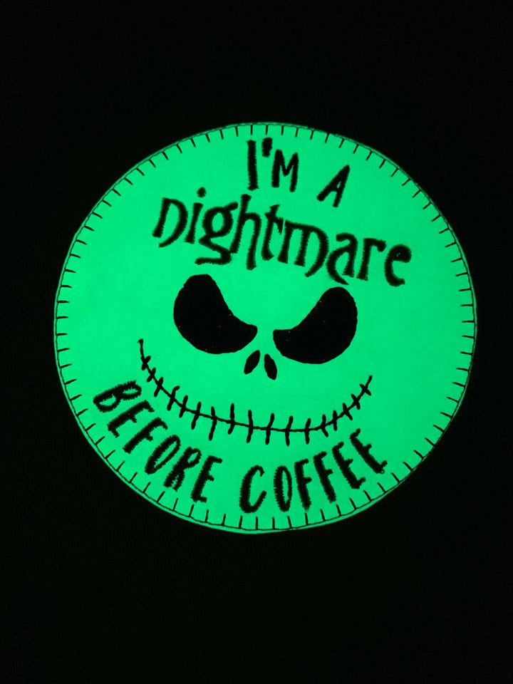 ITH I'm a nightmare before coffee Coaster  4x4 - DIGITAL Embroidery DESIGN