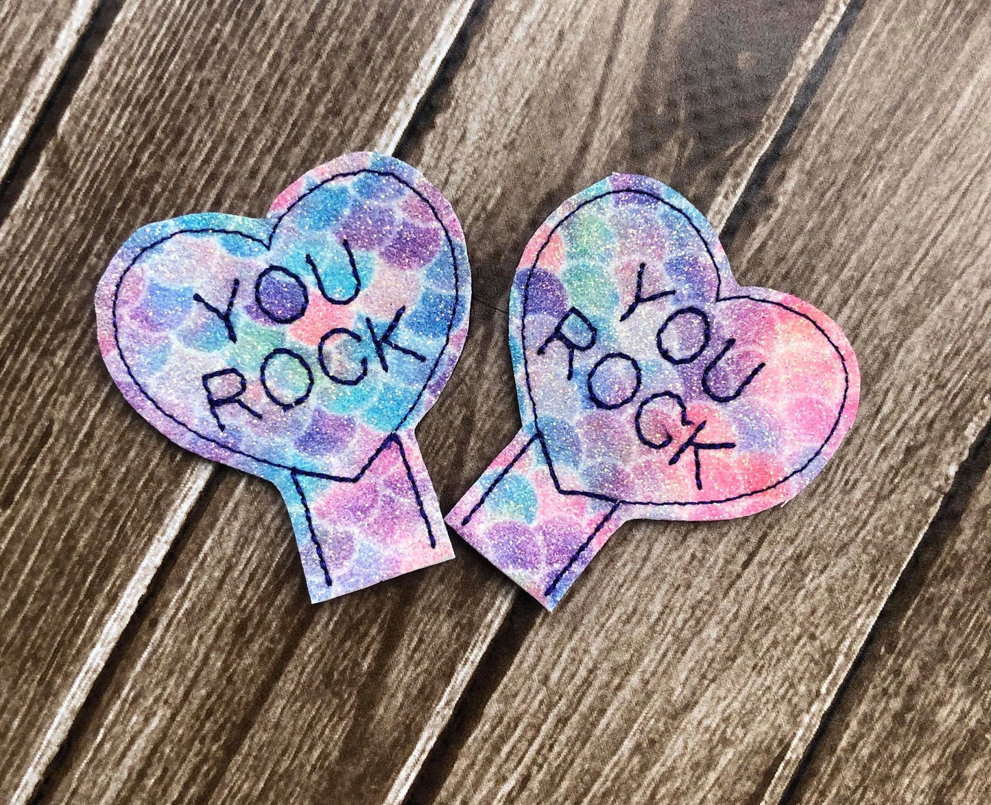 You Rock Heart Pencil Toppers - DIGITAL Embroidery DESIGN