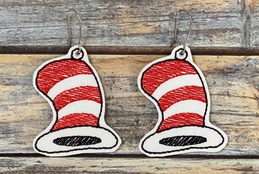 Silly Hat Earrings - 2 sizes - Digital Embroidery Design