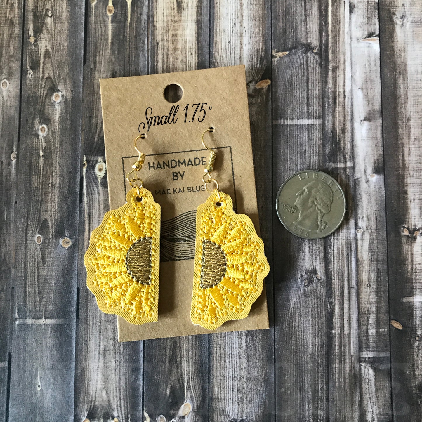 Sunflower Earrings - 2 sizes - 4x4 and 5x7 Grouped- Digital Embroidery Design
