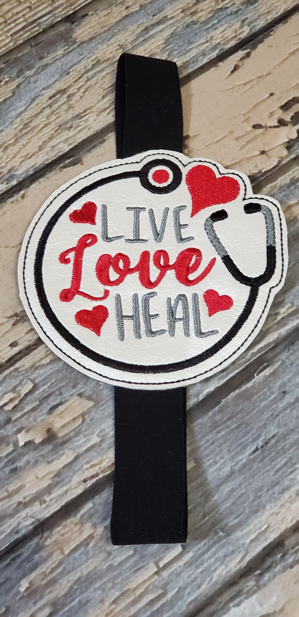 Live Love Heal Book Band - Digital Embroidery Design