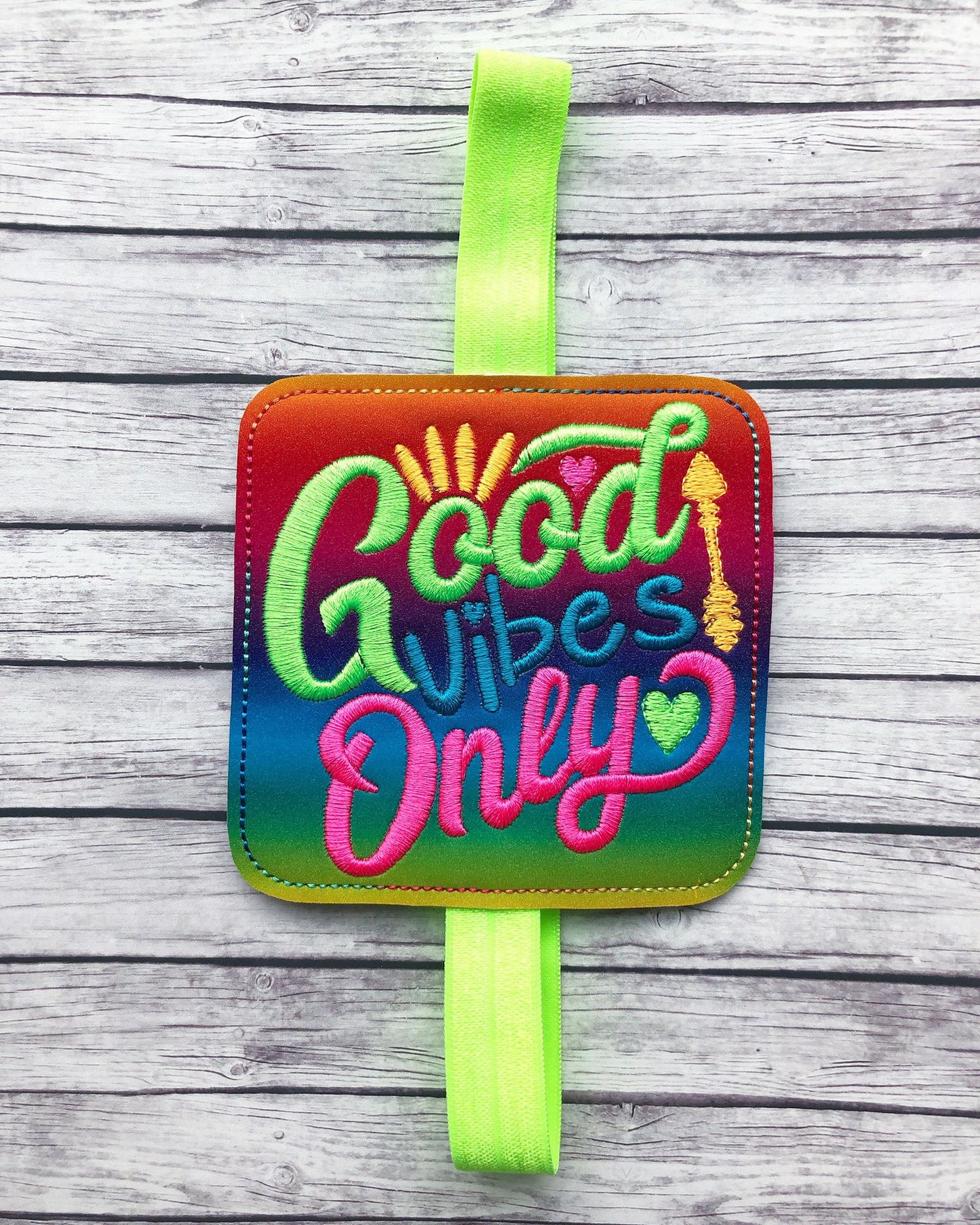 Good Vibes Only Book Band - Digital Embroidery Design
