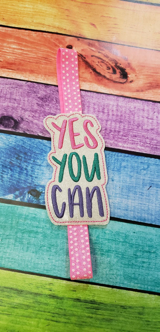 Yes You Can Book Band - Digital Embroidery Design