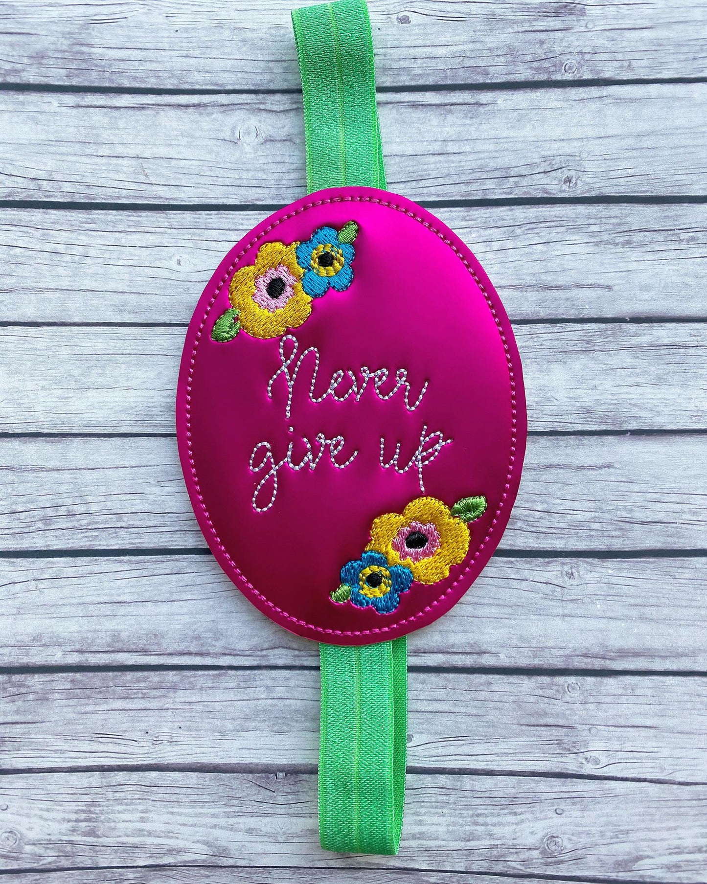 Never Give Up Book Band - Digital Embroidery Design