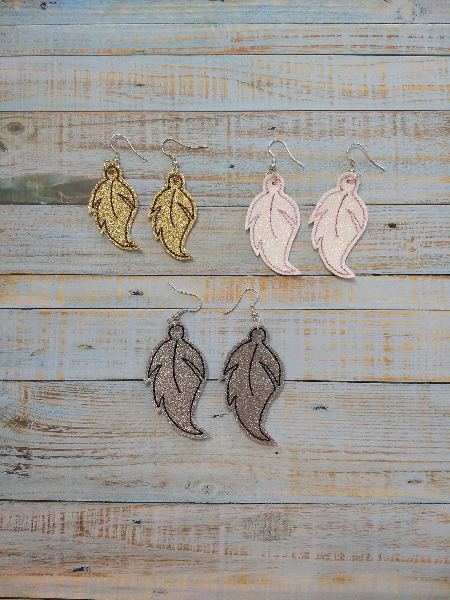 Leaf Earrings - 3 sizes - 4x4 and 5x7 Grouped- Digital Embroidery Design