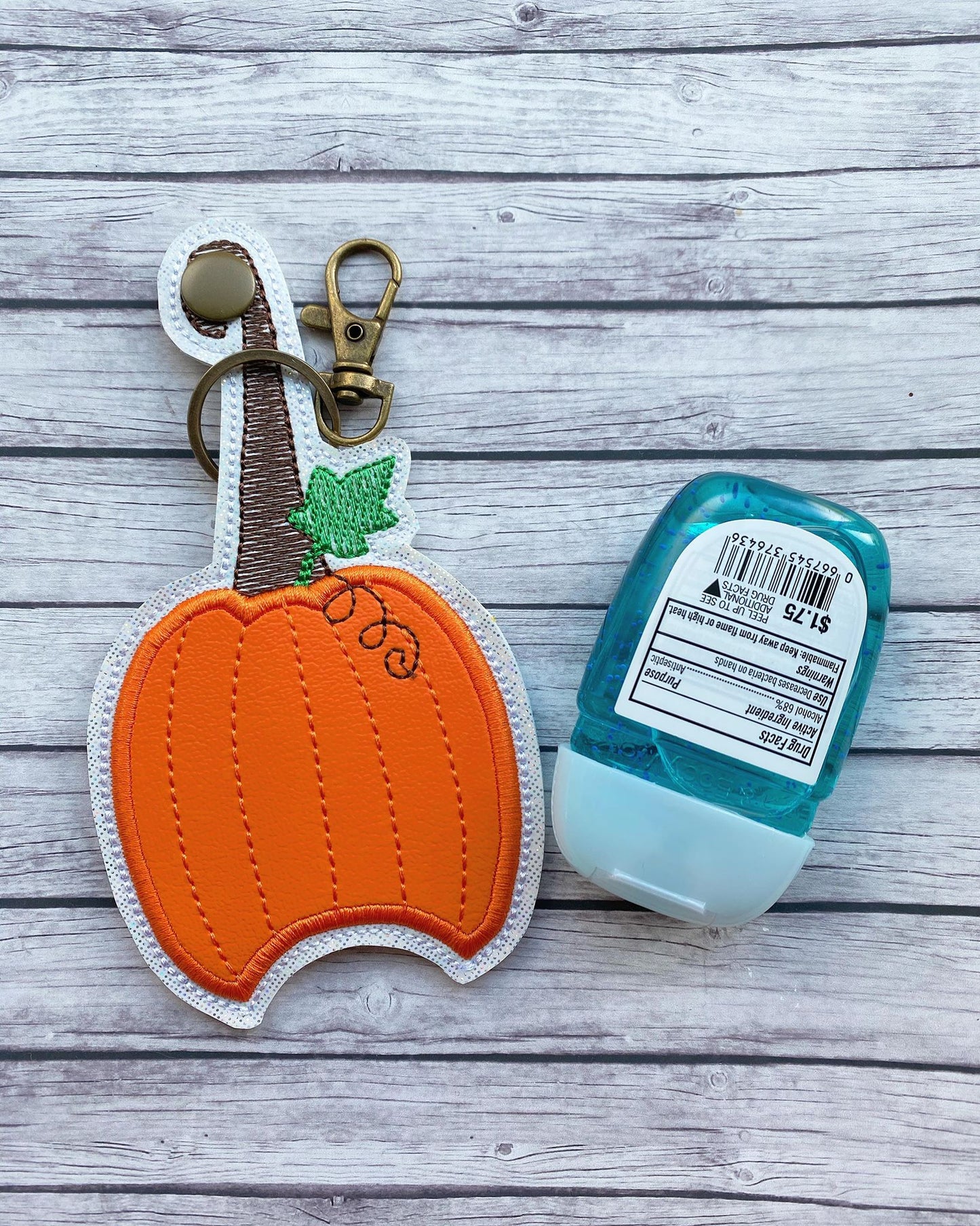 Pumpkin Applique Sanitizer Holder 5x7- DIGITAL Embroidery DESIGN