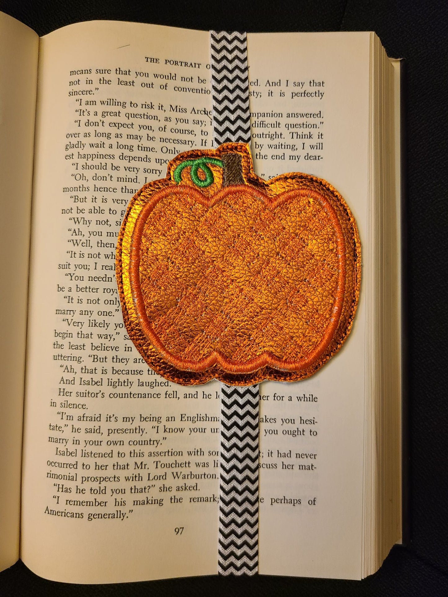 Plaid Applique Pumpkin - Book Band - Digital Embroidery Design