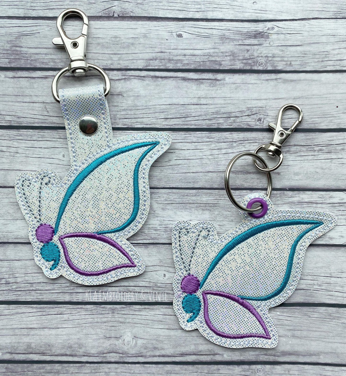 Semi Colon Butterfly Fobs - DIGITAL Embroidery DESIGN