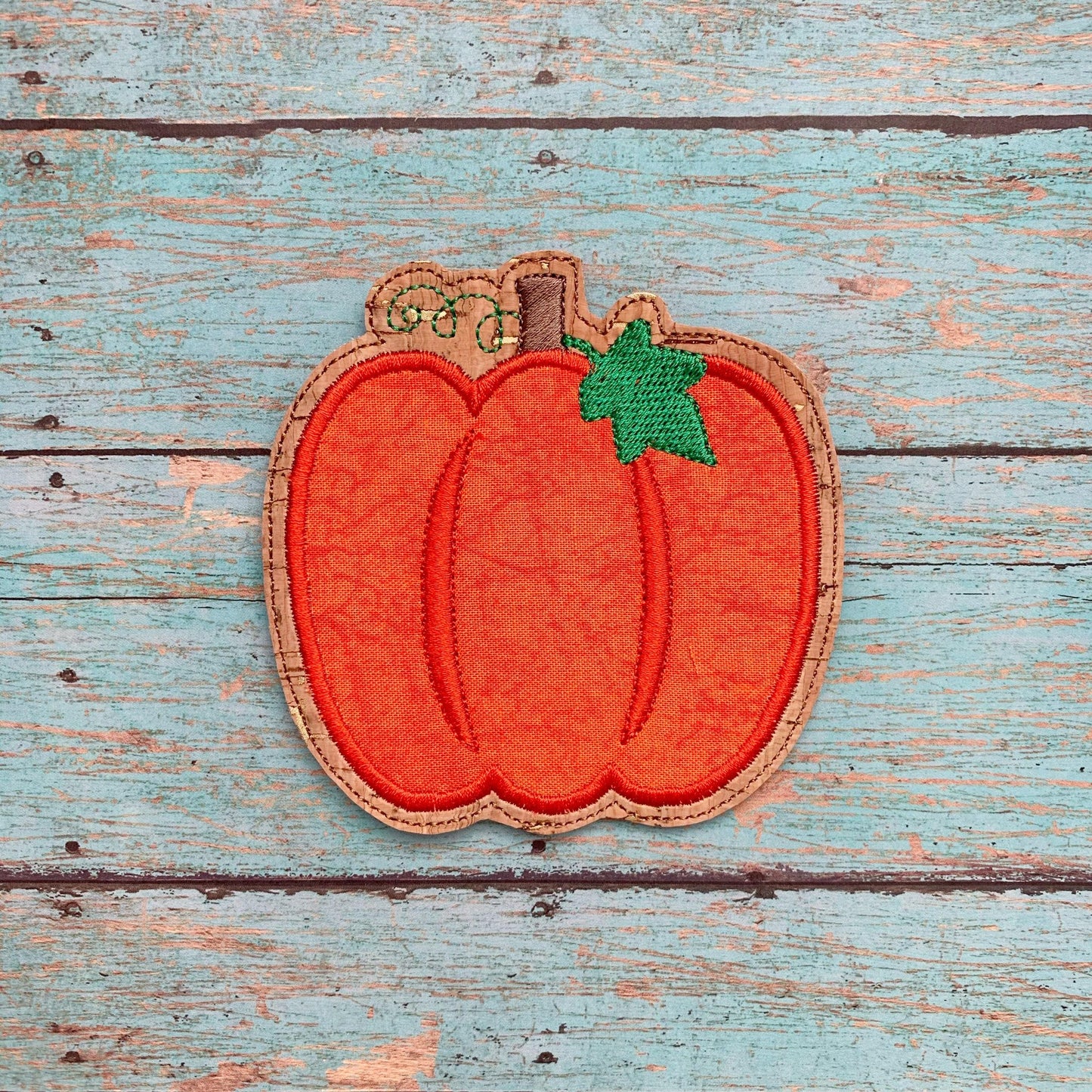 Pumpkin Applique Coaster  4x4 - DIGITAL Embroidery DESIGN
