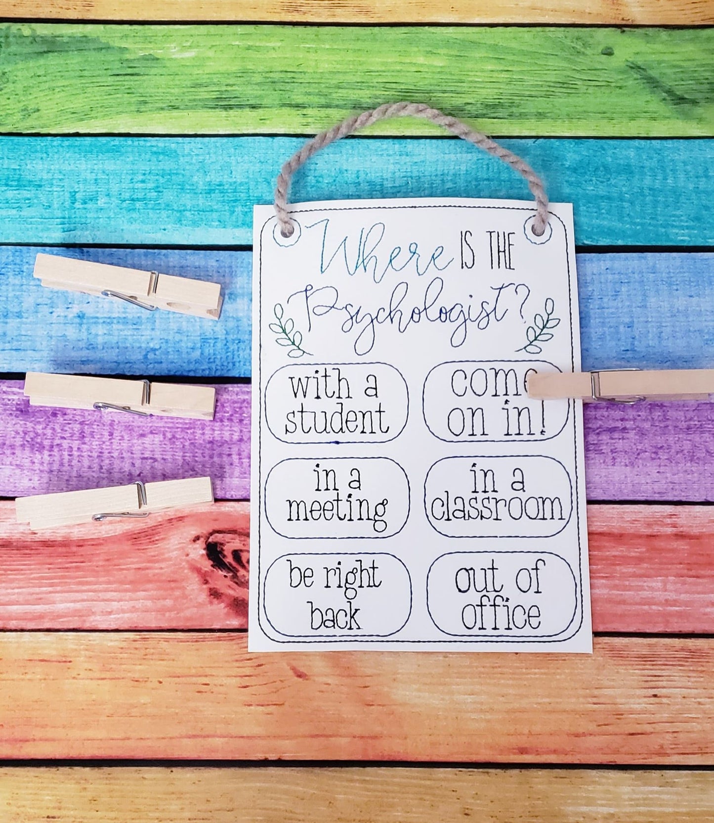 School Psychologist Door Hanger - 3 sizes - Digital Embroidery Design