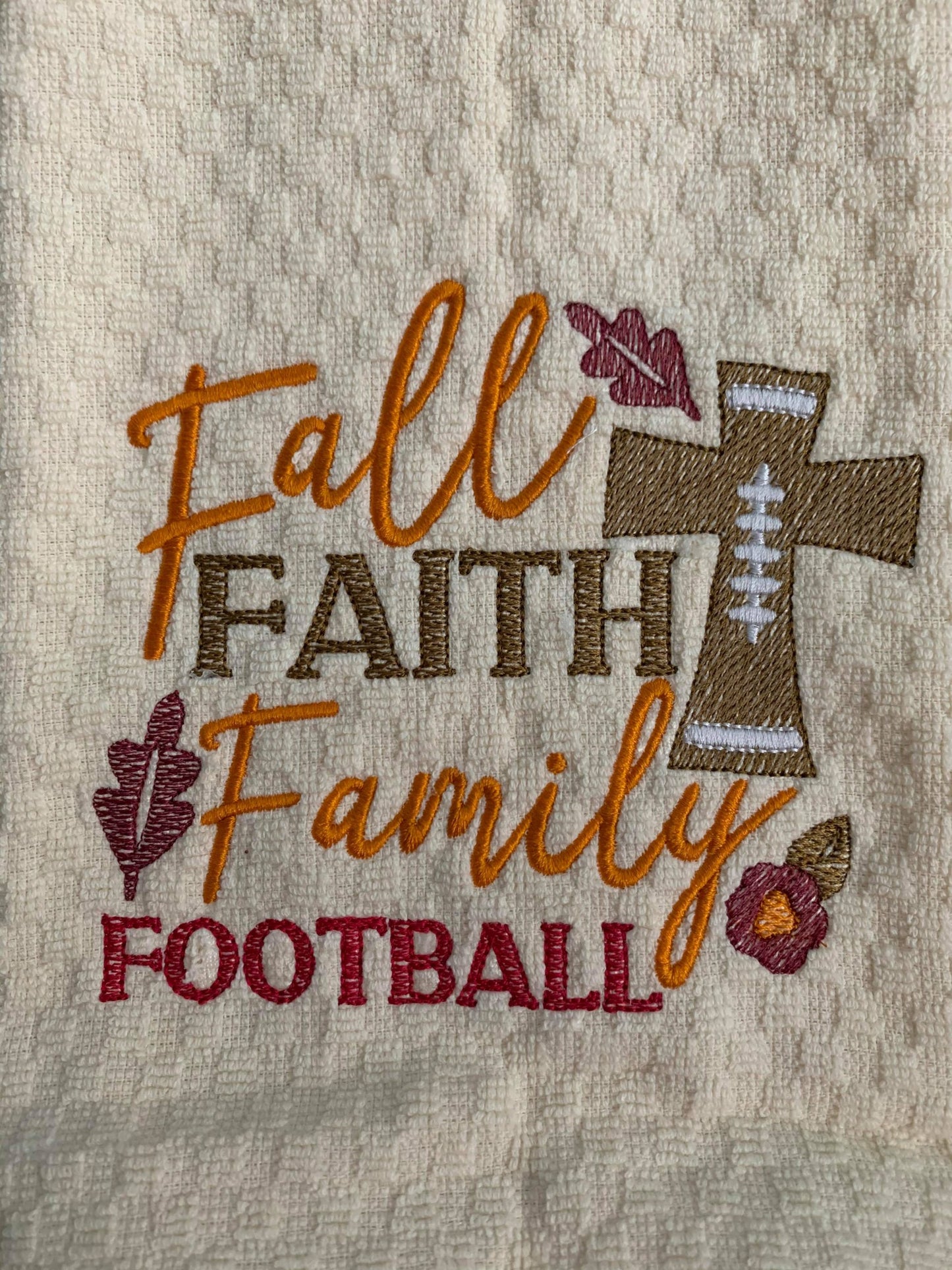 Fall Faith Family Football - 2 Sizes - Digital Embroidery Design