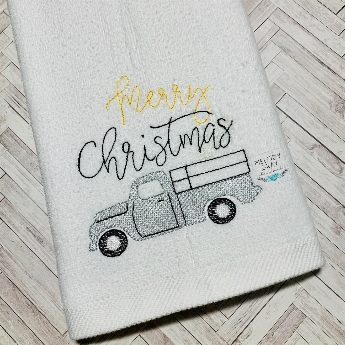 Farmhouse Christmas Towel Set - 2 Sizes - Digital Embroidery Design