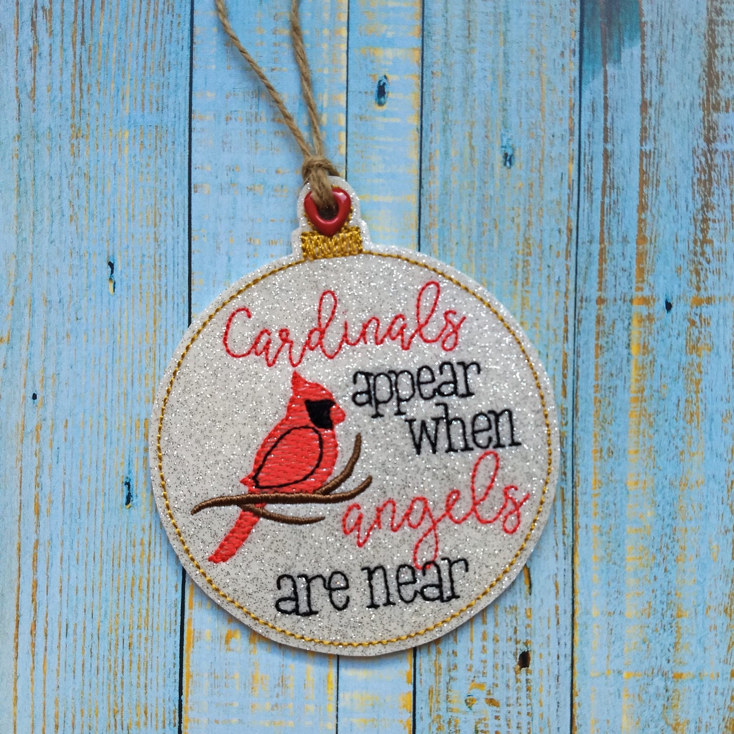 Cardinals Appear Ornament - Digital Embroidery Design
