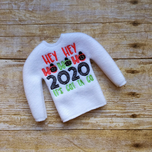 Hey Hey Ho Ho Ho Doll Sweater 5x7 - Digital Embroidery Design
