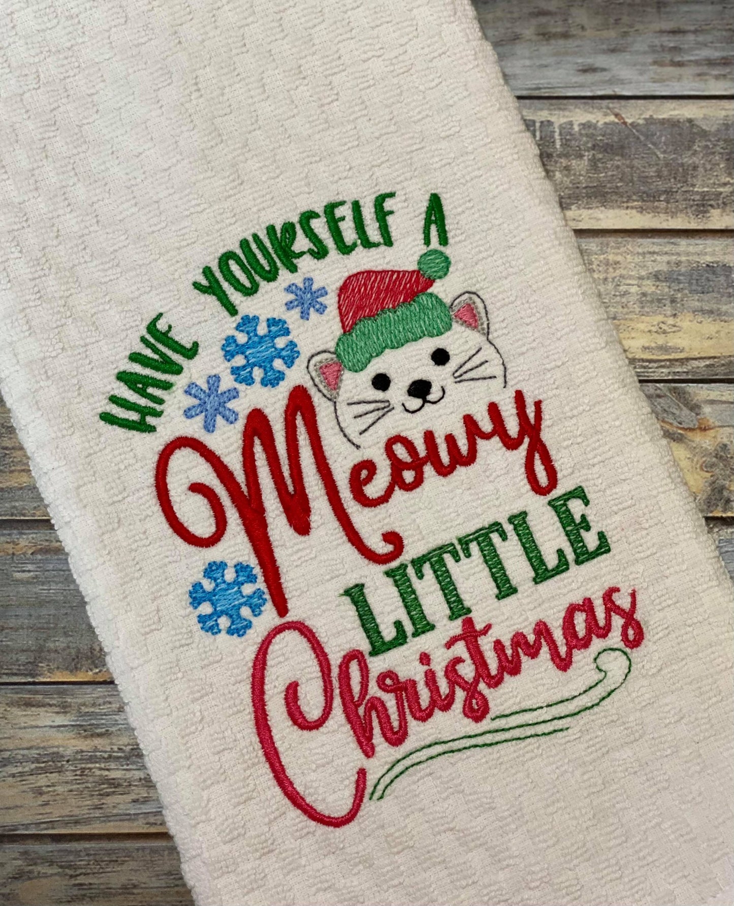 Have Yourself a Meowy Little Christmas - 2 Sizes - Digital Embroidery Design
