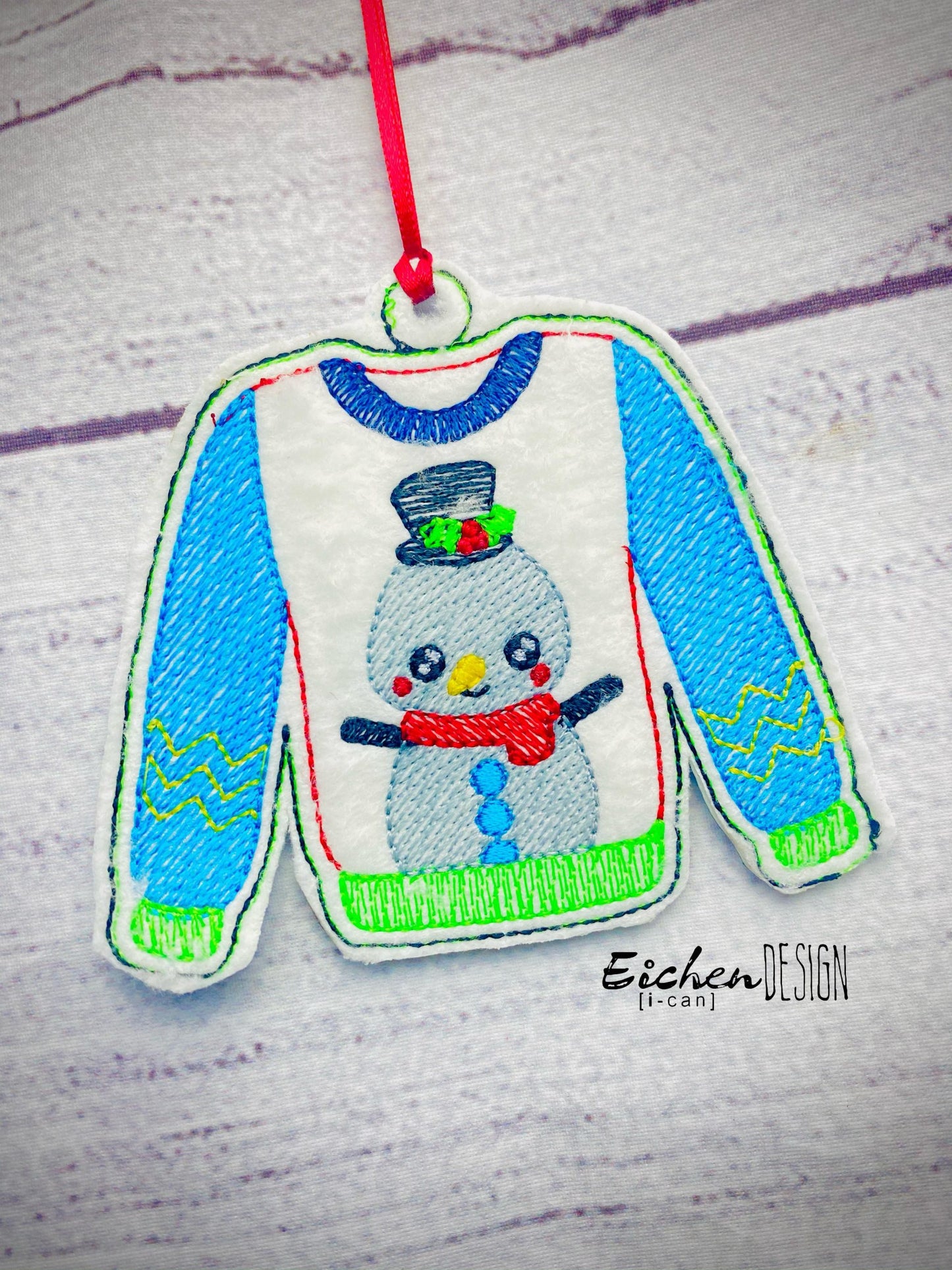 Ugly Sweater Ornament - Digital Embroidery Design