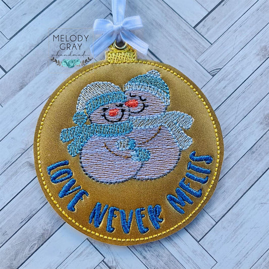 Love Never Melts Ornament - Digital File - Embroidery Design