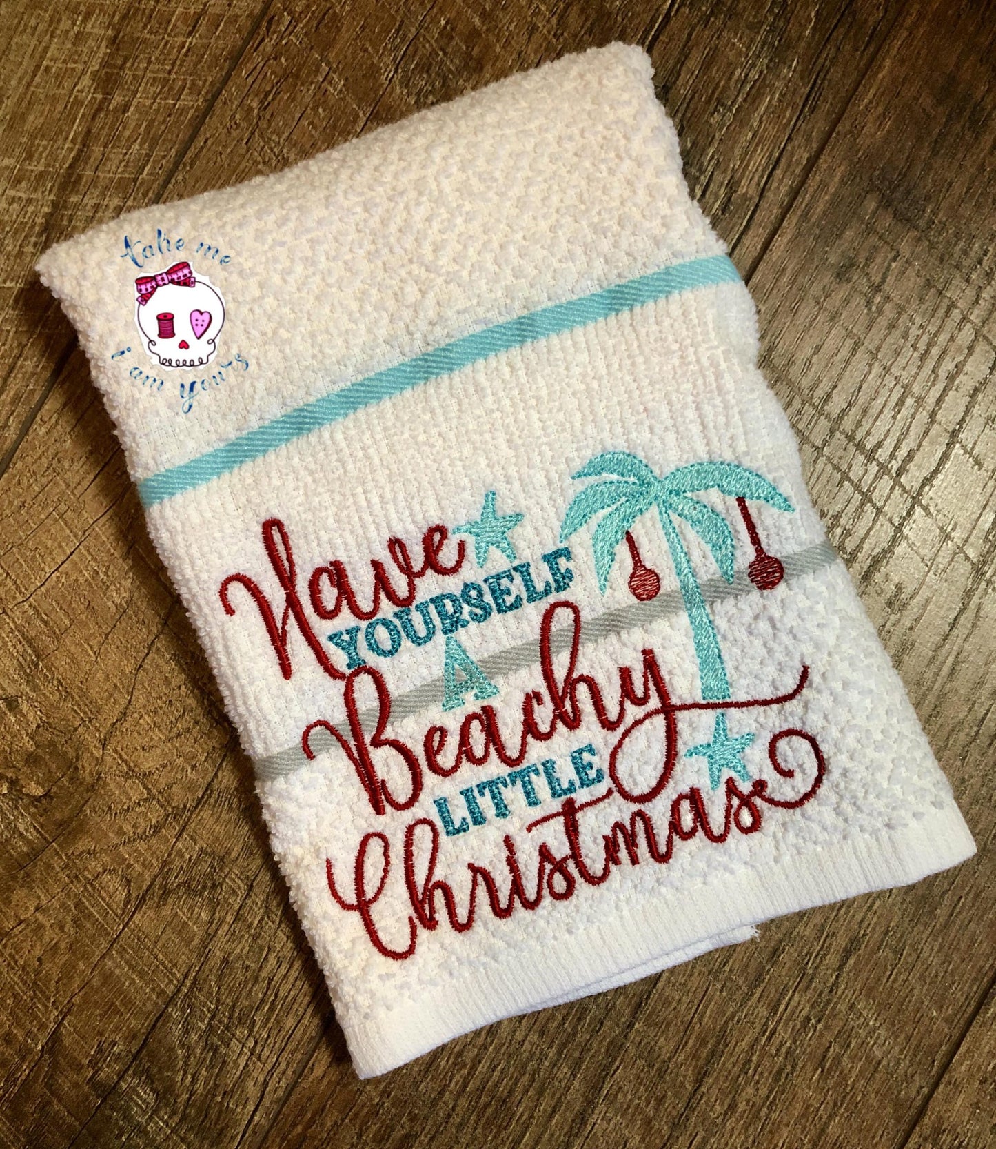 Have Yourself a Beachy Little Christmas -2 sizes - Digital Embroidery Design
