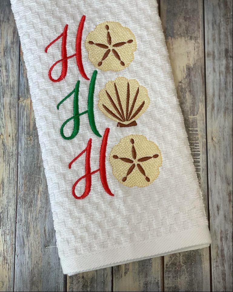 Beachy Ho Ho Ho -3 sizes - Digital Embroidery Design