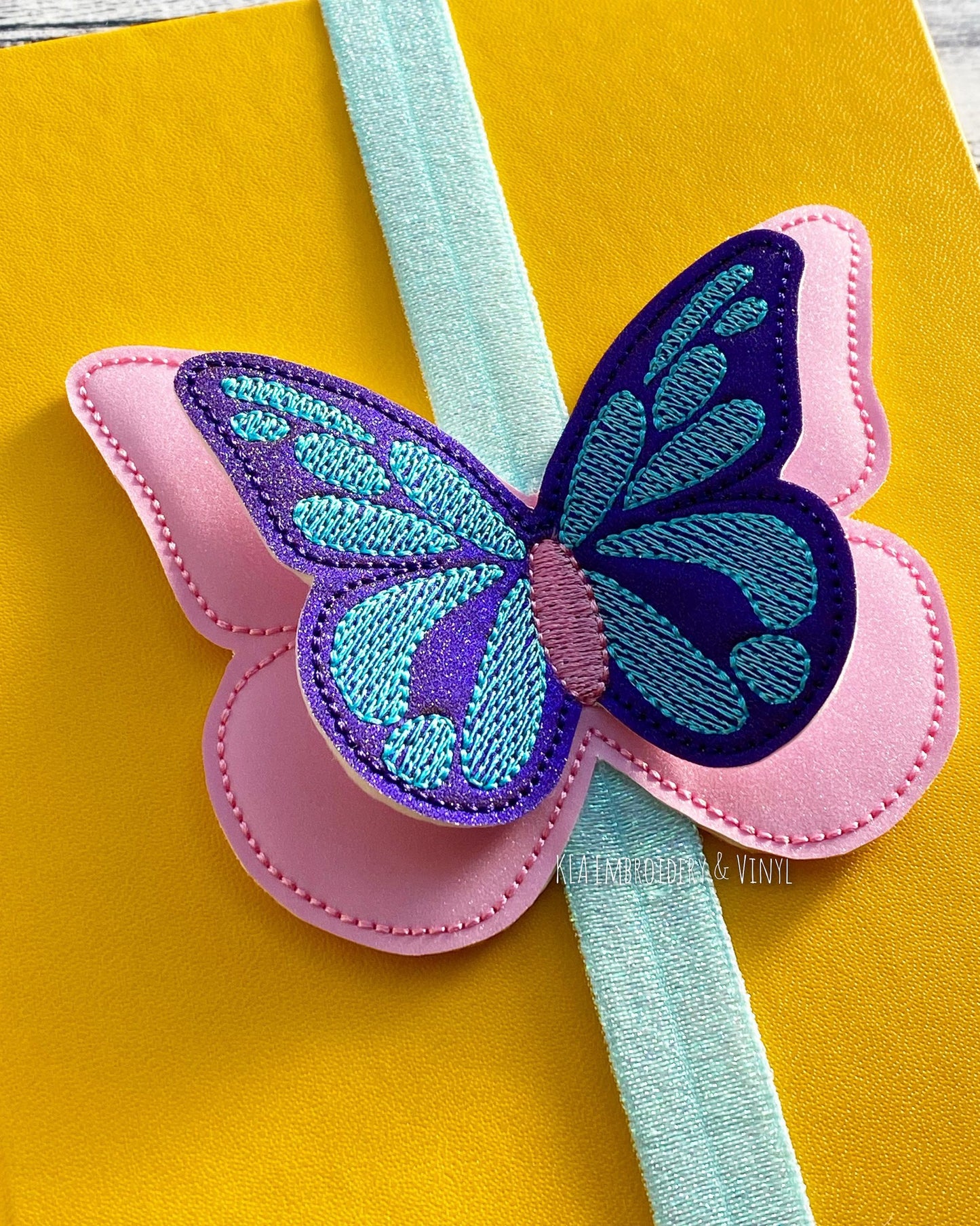 3D Butterffly - Book Band - Embroidery Design, Digital File