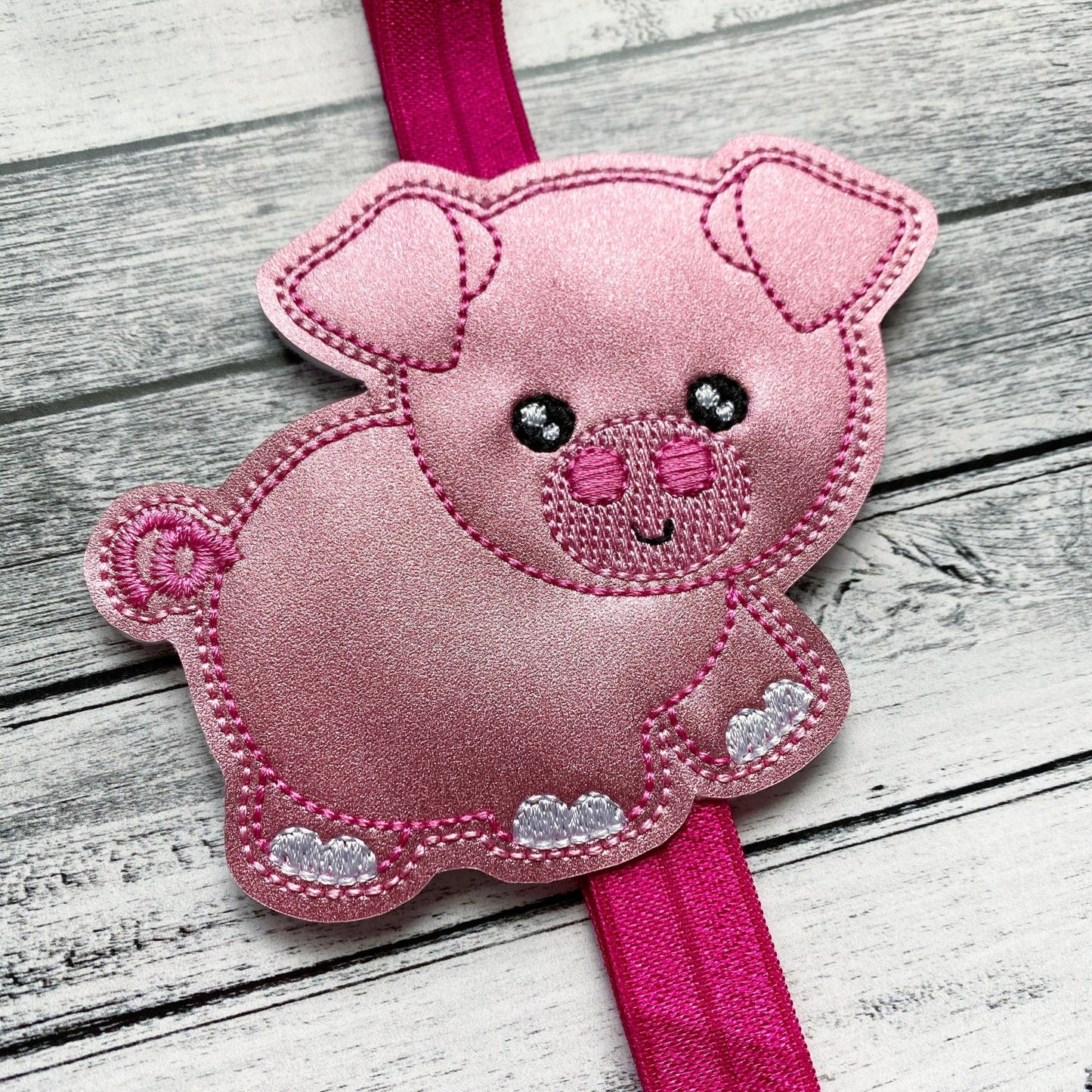 Pig Book Band - Embroidery Design, Digital File