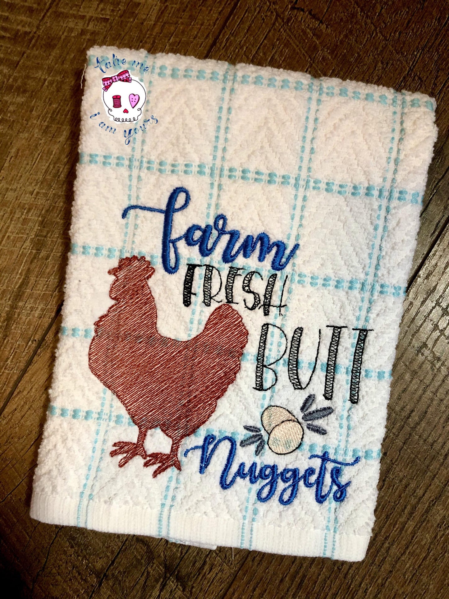 Farm Fresh Butt Nuggets - 2 sizes- Digital Embroidery Design