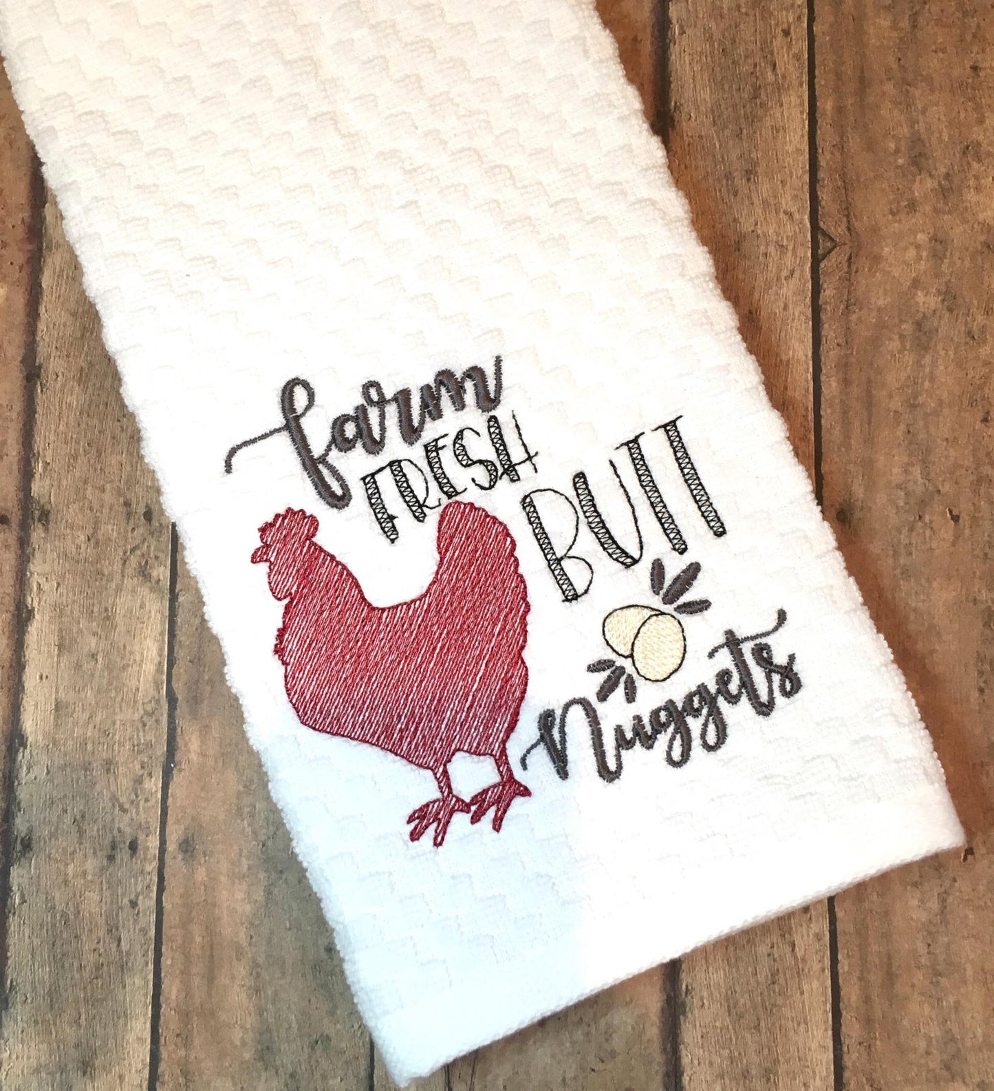 Farm Fresh Butt Nuggets - 2 sizes- Digital Embroidery Design