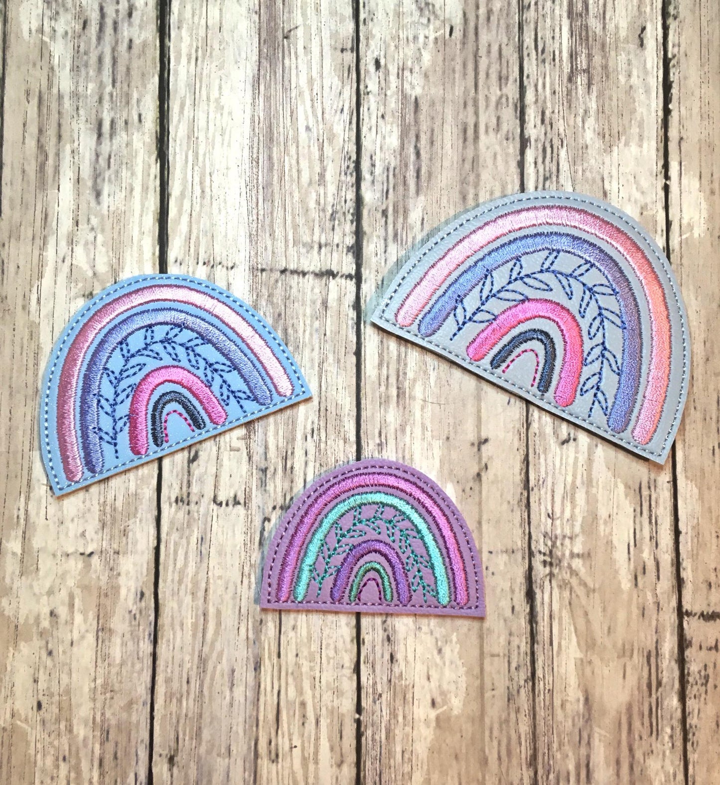 Boho Rainbow Felties - 3 sizes - 4x4 and 5x7 Grouped- Digital Embroidery Design