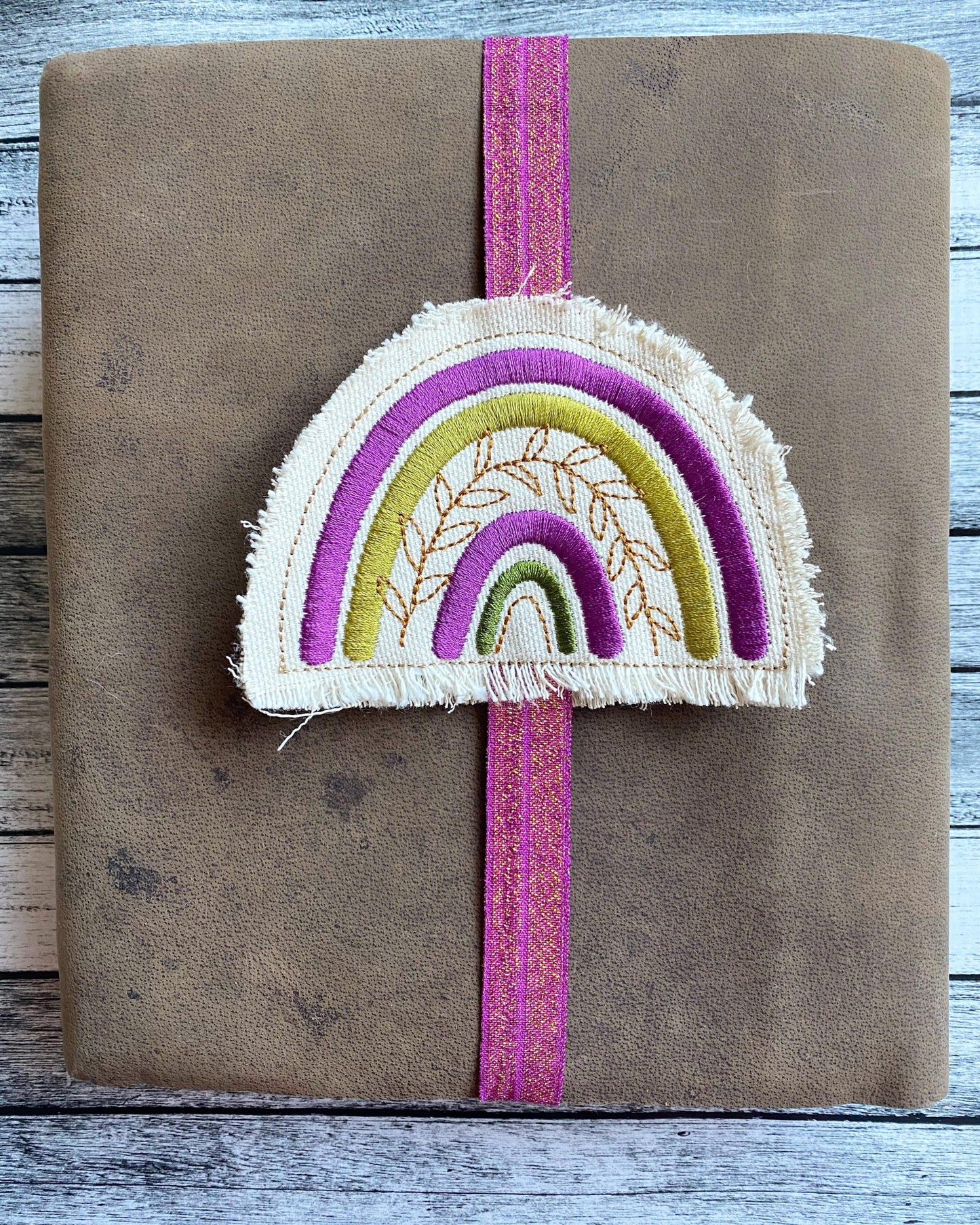 Boho Rainbow Book Band - Embroidery Design, Digital File