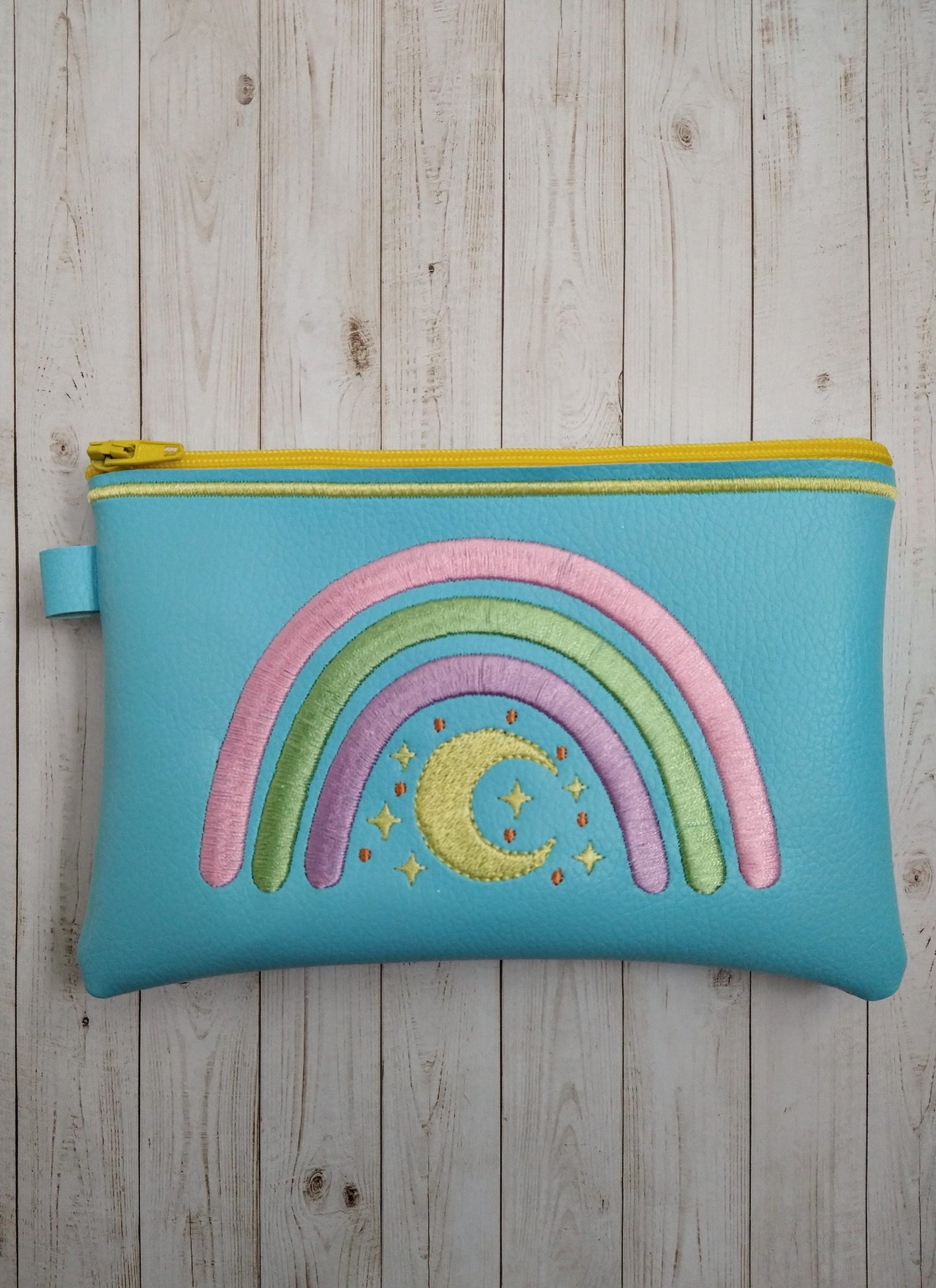 Boho Rainbow Moon Zipper Bag - 3 sizes - Digital Embroidery Design