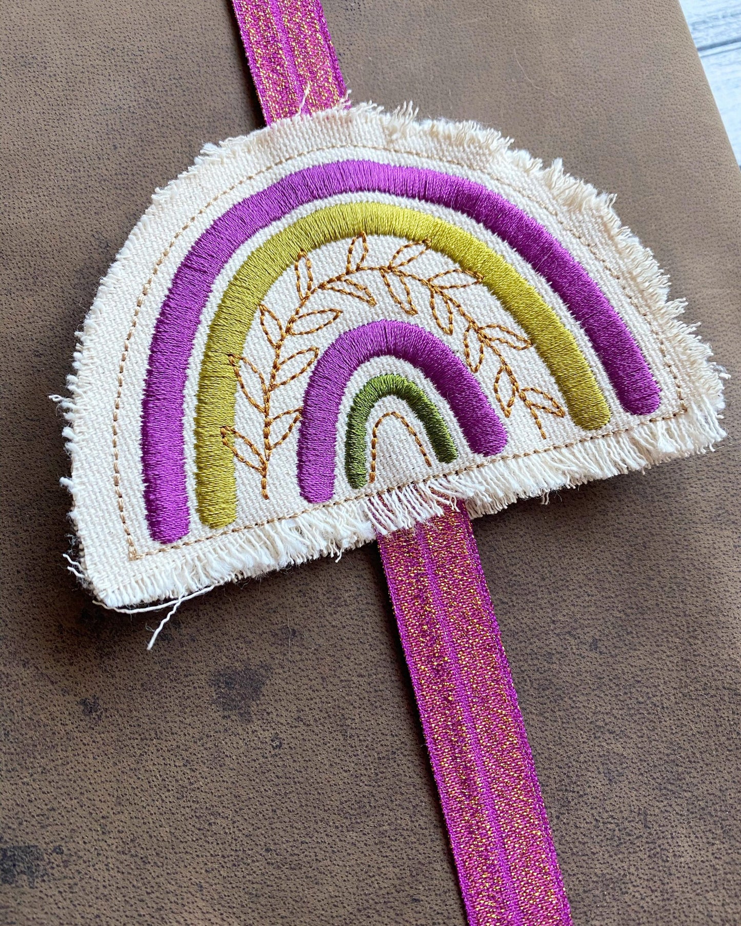 Boho Rainbow Book Band - Embroidery Design, Digital File