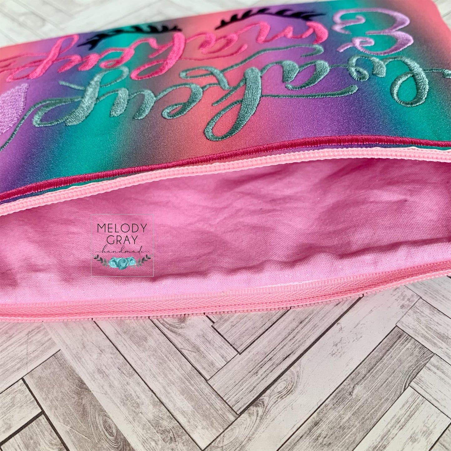 Wakeup and Makeup Zipper Bag - 2 sizes - Digital Embroidery Design